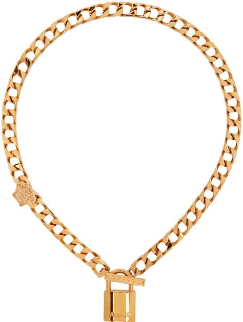 women necklace versace|Versace lock statement necklace.